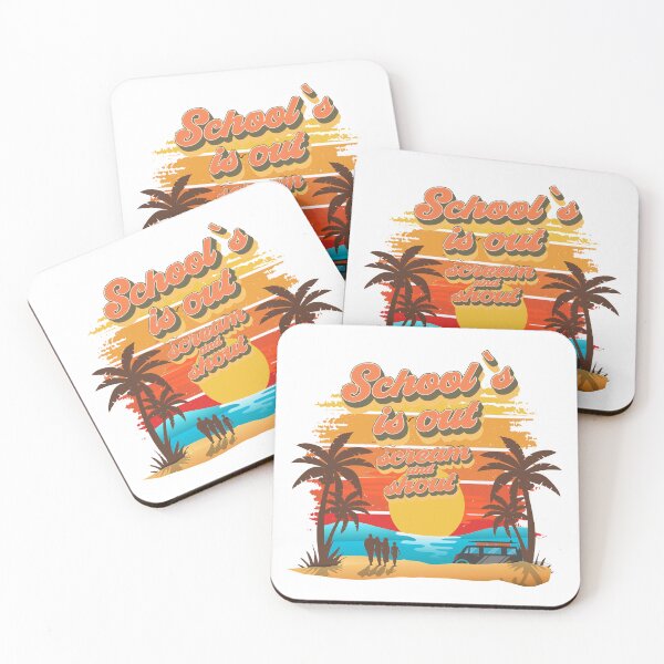 Item preview, School is out scream and shout Retro quote groovy teacher vacation designed and sold by HomeCoquette.