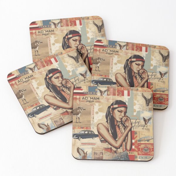 Item preview,  America Beauty Retro Vintage Patchwork Collage Pattern of Americana designed and sold by BrandonArtWorld.