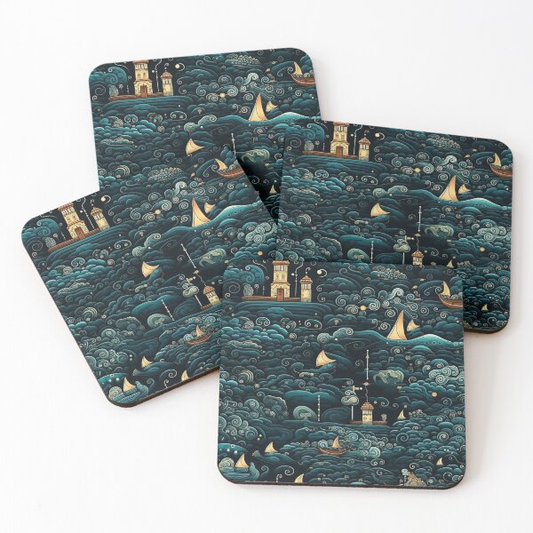 Item preview, Patternopolis sea storm design designed and sold by SpicyGraphicArt.