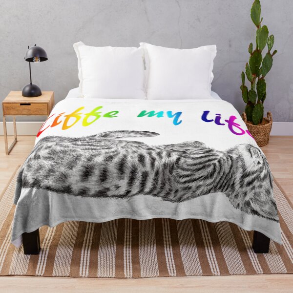 Item preview, Kitten sleeping on its back, Kiffe my life 1 - rainbow colorized text version 2 designed and sold by SylvieG18.