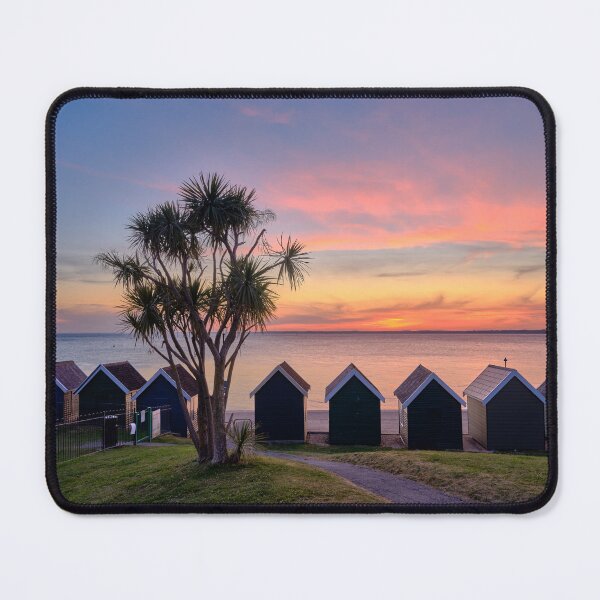 Item preview, Gurnard Beach Hut Sunset Isle Of Wight designed and sold by manateevoyager.