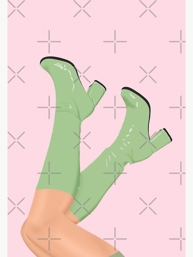 "Green GoGo Boots" Poster for Sale by stickerspickers Redbubble