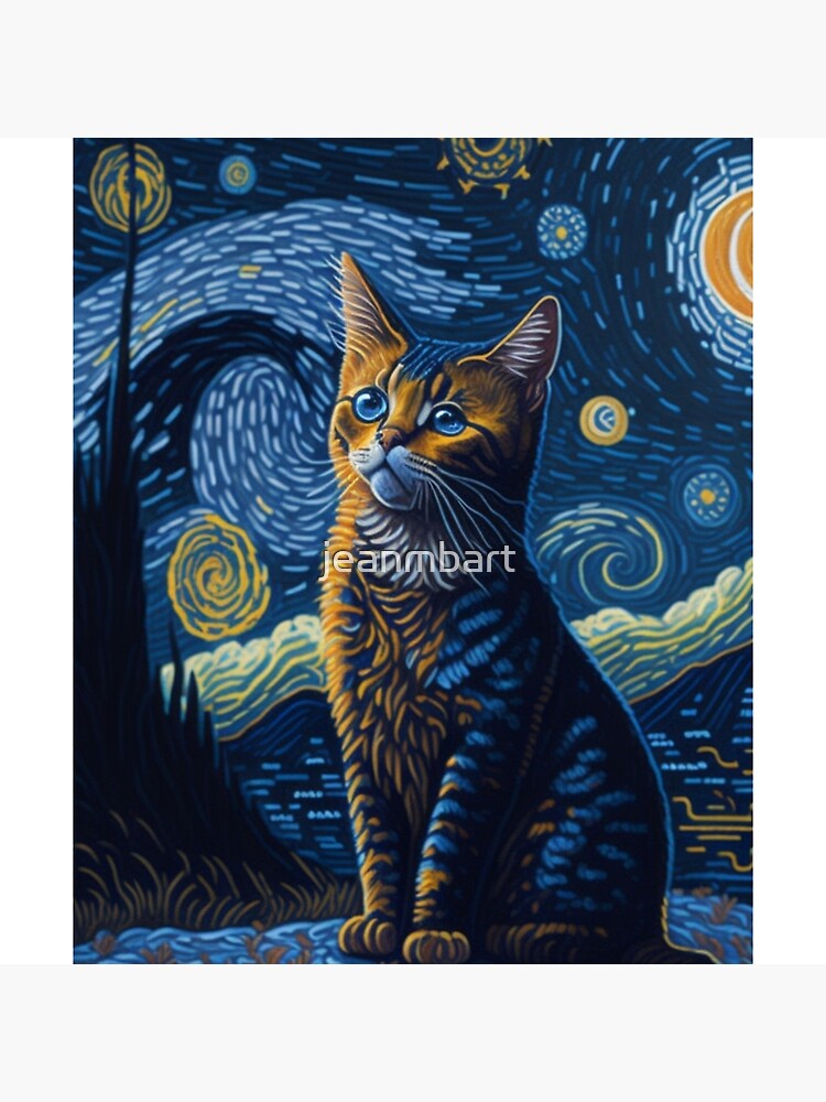 Graceful Charm: Ginger Cat Oil Painting Print - Wall Art for Cat