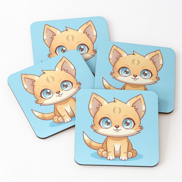 Item preview, Adorable Little Cat on Blue Background designed and sold by Neuronexia.