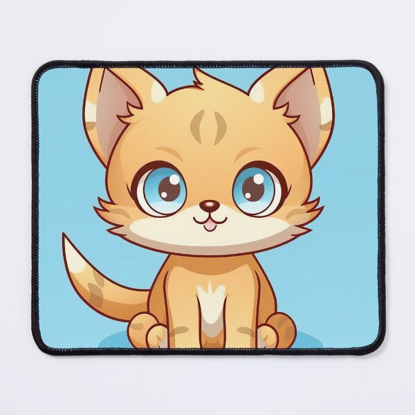 Artikelvorschau, Adorable Little Cat on Blue Background entworfen und verkauft von Neuronexia.