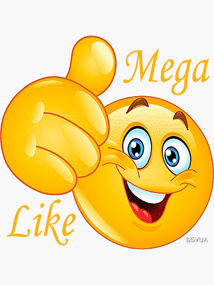 Friendly emoticon, emoji. Mega Like. Sticker for Sale by DSVUA