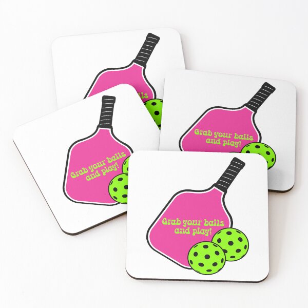 Item preview, GRAB YOUR BALLS AND PLAY PICKLEBALL PINK AND GREEN designed and sold by RiloDesignCo13.
