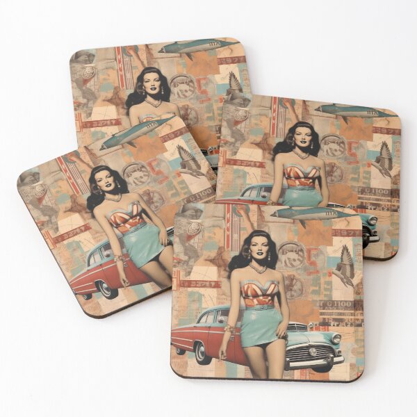 Item preview,  America Beauty Retro Vintage Patchwork Collage Pattern of Americana designed and sold by BrandonArtWorld.