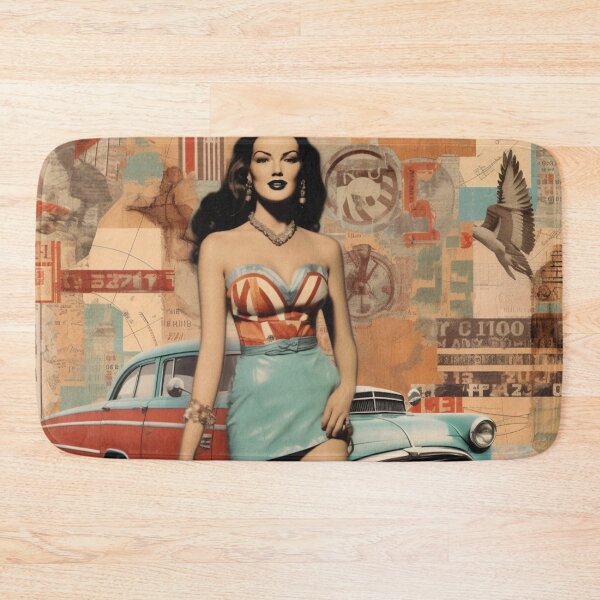 Item preview,  America Beauty Retro Vintage Patchwork Collage Pattern of Americana designed and sold by BrandonArtWorld.