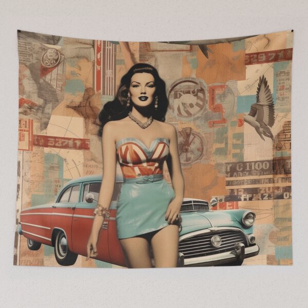Item preview,  America Beauty Retro Vintage Patchwork Collage Pattern of Americana designed and sold by BrandonArtWorld.