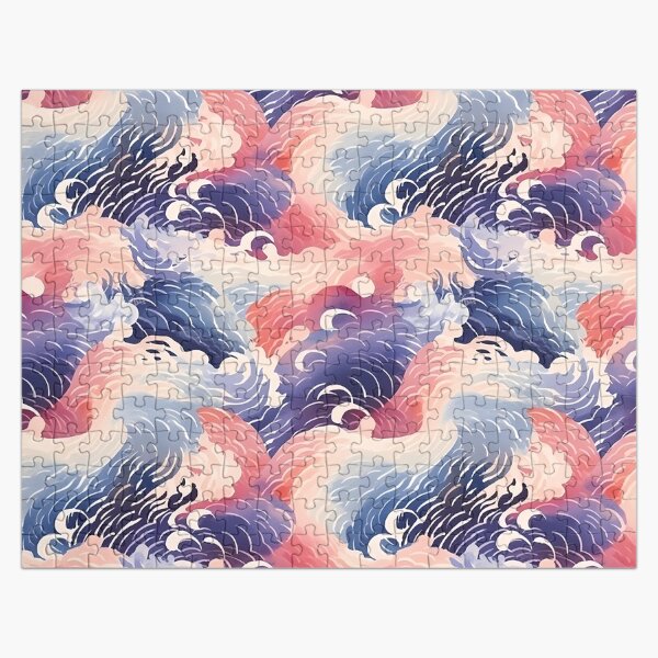 Cosmic Clouds - Colourful Watercolour Calligraphy Pattern Jigsaw Puzzle