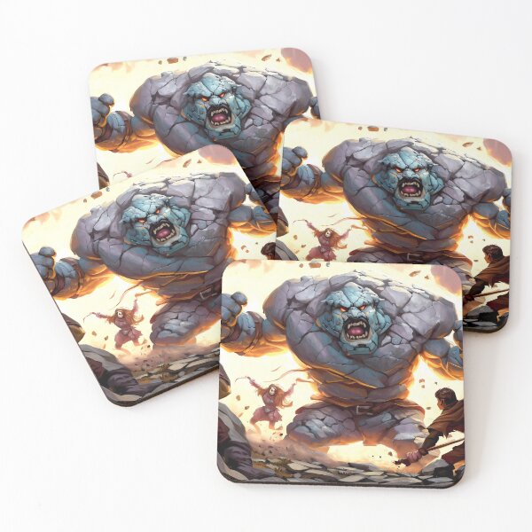 Item preview, A rock giant fights some adventurers  designed and sold by jmstechnical.