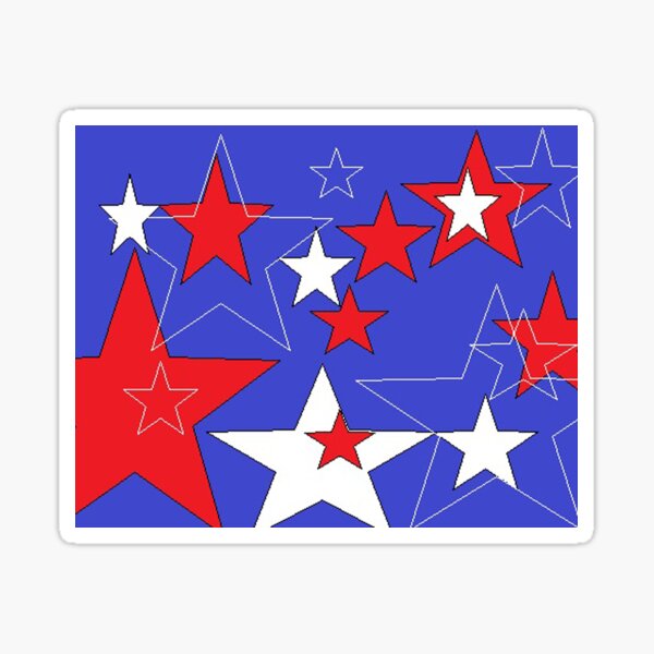 Red, White, Blue, Stars, 4th of July, America, Patriotic Sticker