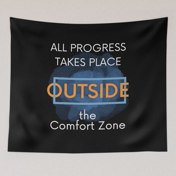 Item preview, All Progress Takes Place Outside the Comfort Zone Motivational Quote designed and sold by lesvalises.