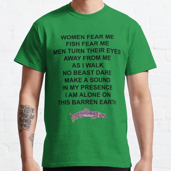 Women Want Me Fish Fear Me Fishing Men's Graphic T-Shirt, Safety Green,  Small
