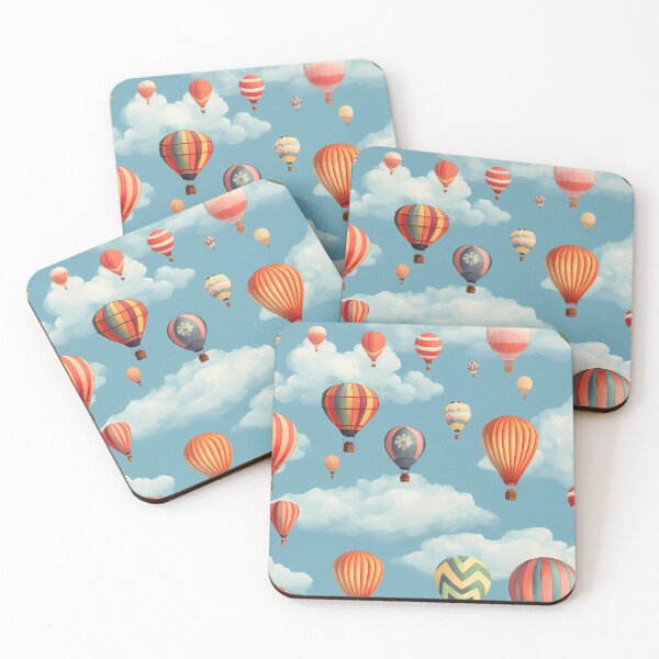 Item preview, Hot air balloons vintage pattern designed and sold by SweetWhiskers.