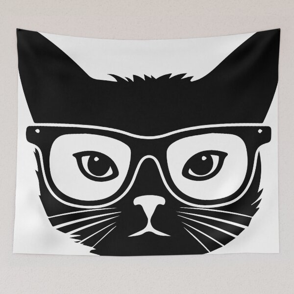 Item preview, Clever Cat Wearing Glasses designed and sold by Relephants.