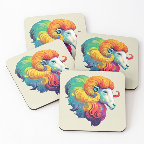 Item preview, Rainbow Ram: A Journey into Aries' Multicolored Spirit designed and sold by TrendyArtInk.