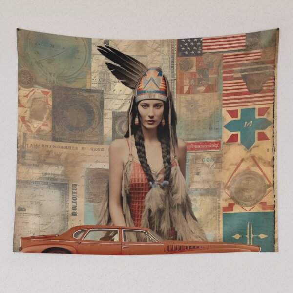 Item preview, America Beauty Retro Vintage Patchwork Collage Pattern of Americana designed and sold by BrandonArtWorld.