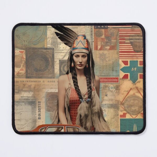Item preview, America Beauty Retro Vintage Patchwork Collage Pattern of Americana designed and sold by BrandonArtWorld.
