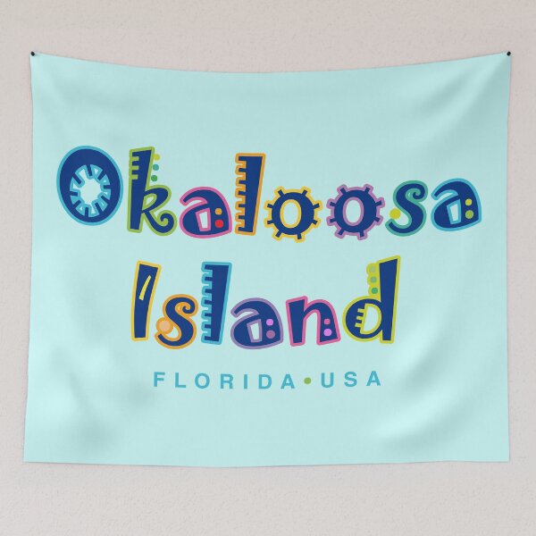 Artikelvorschau, Typografisches Design der Insel Okaloosa Florida entworfen und verkauft von Futurebeachbum.