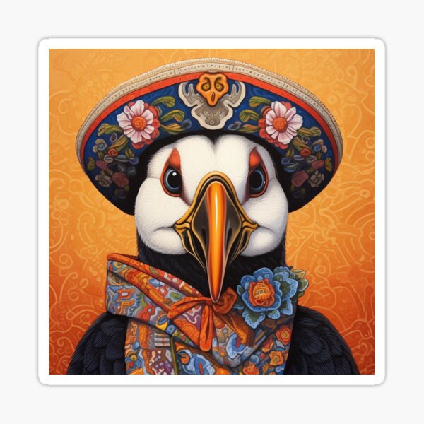 Elegant Sunday Puffin Sticker