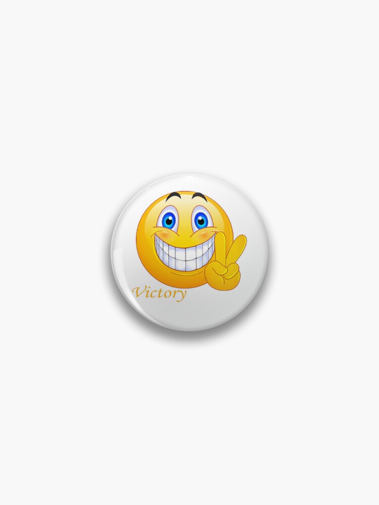 Friendly emoticon, emoji. Victory emoji. Pin for Sale by DSVUA