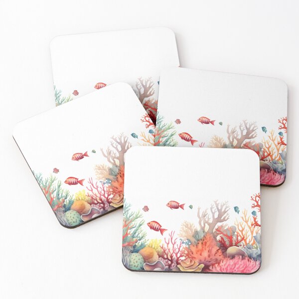 Item preview, Watercolor coral Ocean designed and sold by SweetWhiskers.