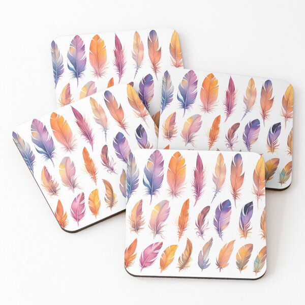 Item preview, Boho pressed feathers watercolor  designed and sold by SweetWhiskers.