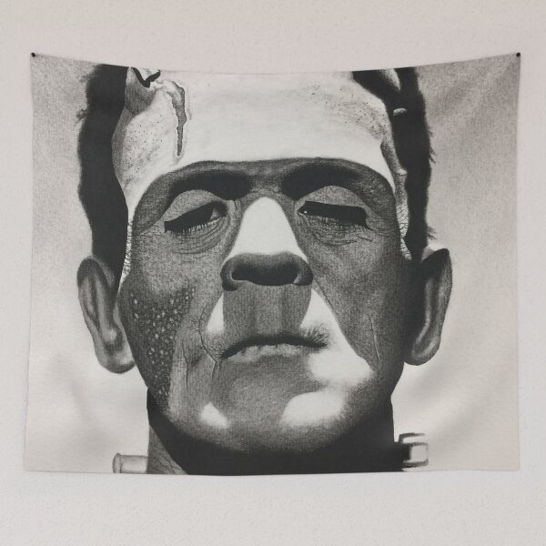 Item preview, Classic Monster Frankenstein Charcoal Drawing designed and sold by charliesprints.