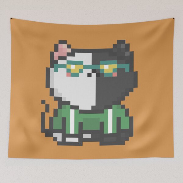 Item preview, Pixel Quiet Two Face White Black Cat 102 designed and sold by sosorimaru.