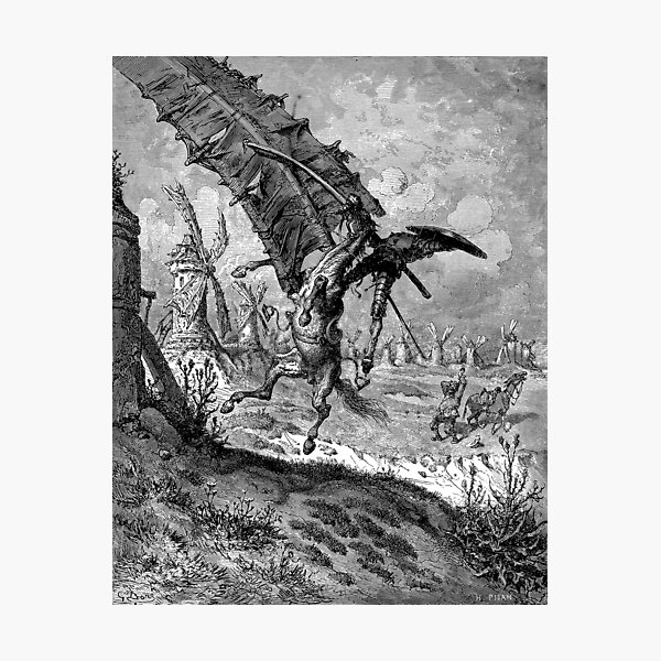 Item preview, Tilting at Windmills - Don Quixote - Gustave Dore designed and sold by forgottenbeauty.