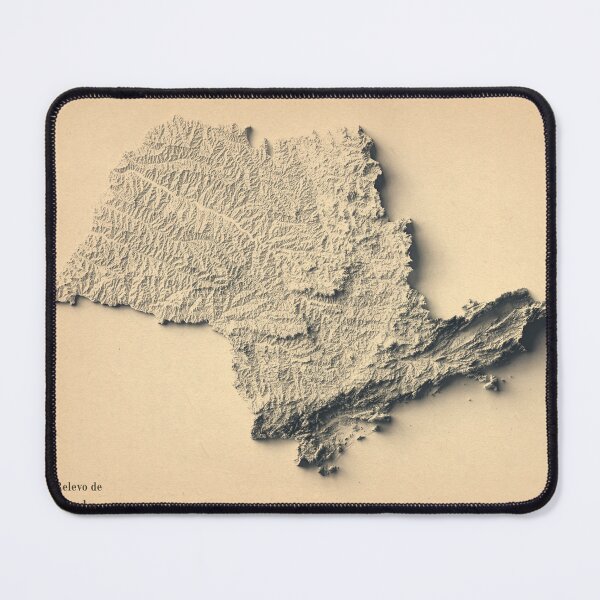 Item preview, São Paulo, Brazil Shaded Relief Map 3D digitally-rendered designed and sold by ThinkAboutMaps.