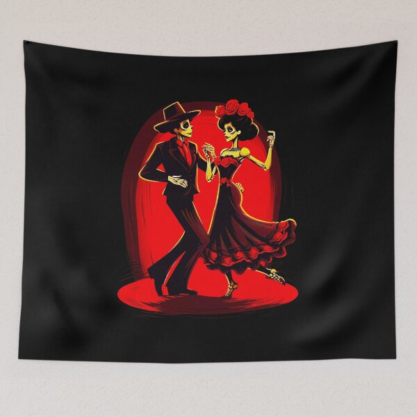 Item preview, Los Bailarines de Salsa - Día de los Muertos - The Salsa Dancers 0 Day of the Dead designed and sold by Rickie Pauley.
