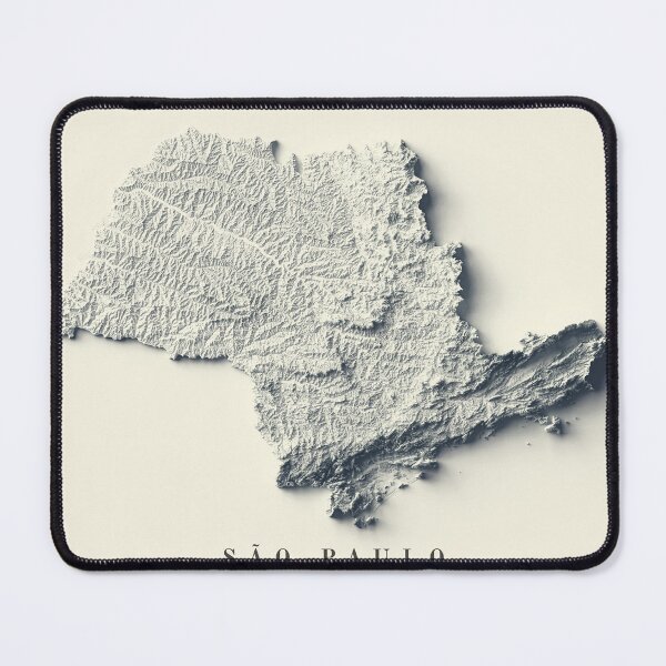 Item preview, São Paulo, Brazil Shaded Relief Map 3D digitally-rendered designed and sold by ThinkAboutMaps.