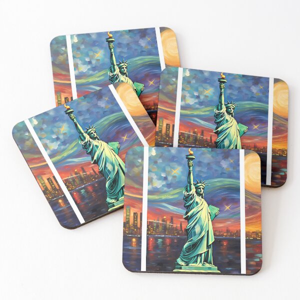 Item preview, NYC Skyline and Starry Night Triptych - Artistic City Night Scene designed and sold by SweetWhiskers.