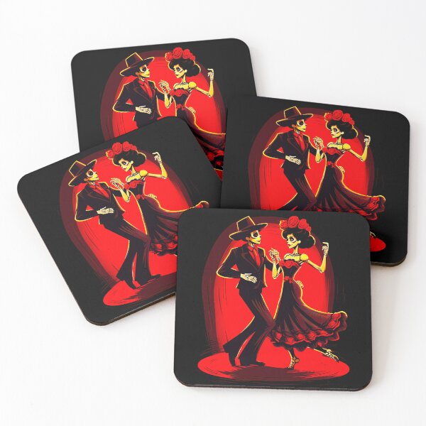 Item preview, Los Bailarines de Salsa - Día de los Muertos - The Salsa Dancers 0 Day of the Dead designed and sold by Rickie Pauley.