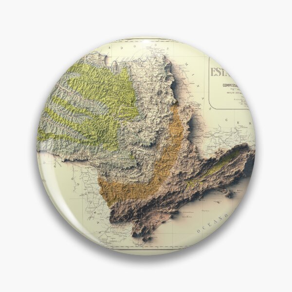 Item preview, 1929 São Paulo, Brazil Shaded Relief Map 3D digitally-rendered designed and sold by ThinkAboutMaps.