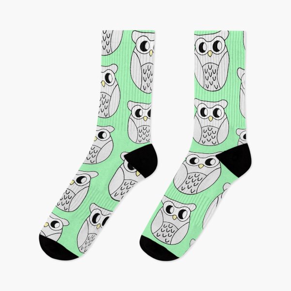 Item preview, Cute grey owl-light green background  designed and sold by charmednight.