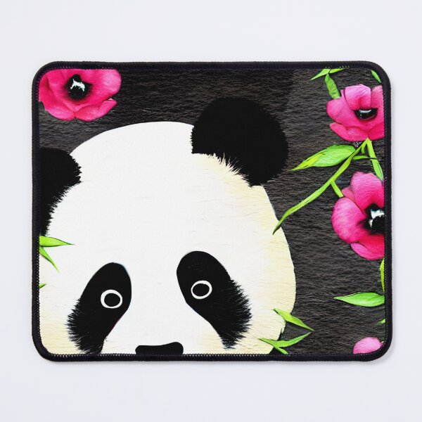 Item preview, Peek-a-Boo Panda - Playful Art Print designed and sold by ZenEverAI.