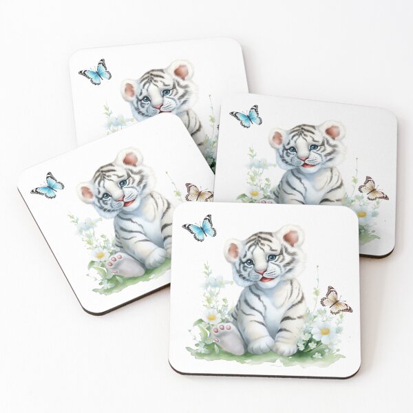 Item preview, Cute Baby White Tiger designed and sold by NaderArt ⭐️⭐️⭐️⭐️⭐️.