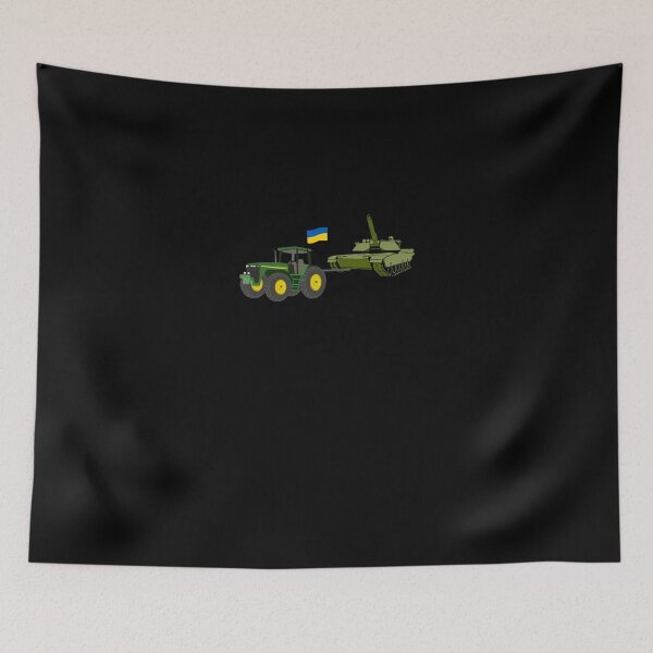 Item preview, Ukrainian Tractor Pulling A Russian Tank Ukraine Flag designed and sold by Markheatham.