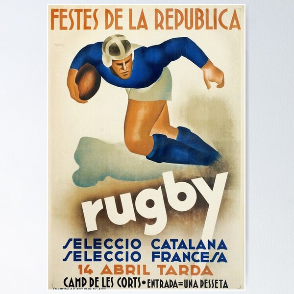 Artikel-Vorschau von Vintage Art Deco Fubtol Spanische Rugby-Sportreise, designt und verkauft von rebeccadavisa.