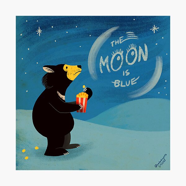 Aperçu de l'œuvre La lune est l'ours bleu créée et vendue par ticklishbiz.