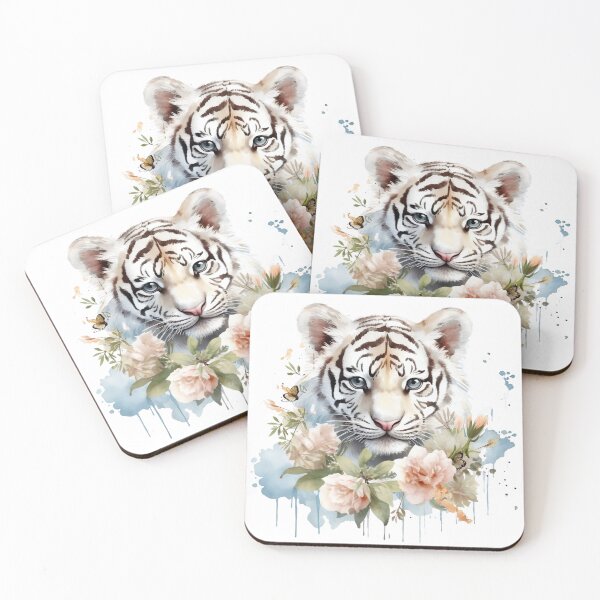 Item preview, Cute White Bengal Tiger designed and sold by NaderArt ⭐️⭐️⭐️⭐️⭐️.