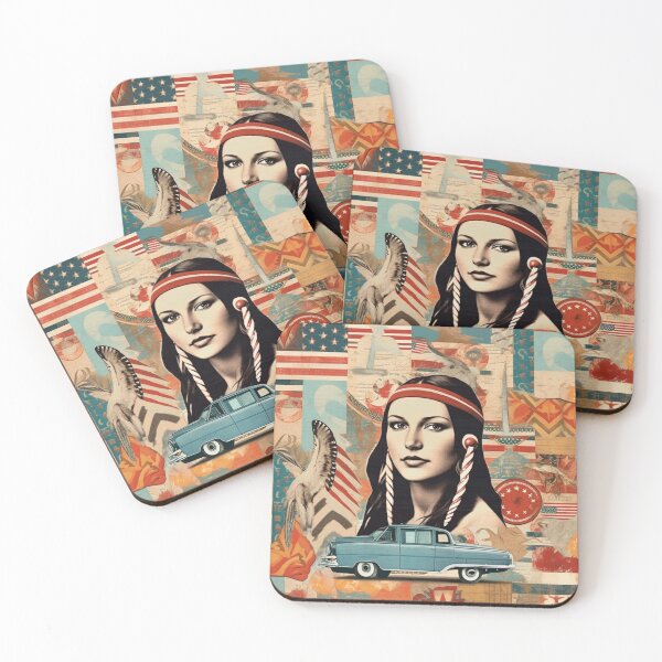 Item preview, America Beauty Retro Vintage Patchwork Collage Pattern of Americana designed and sold by BrandonArtWorld.