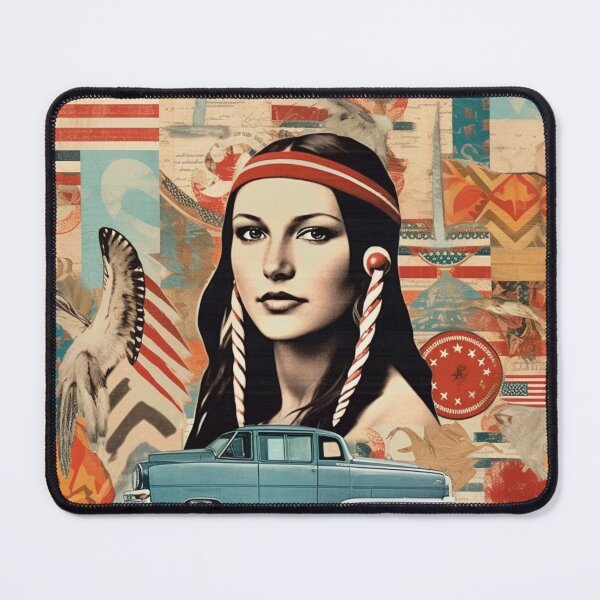 Item preview, America Beauty Retro Vintage Patchwork Collage Pattern of Americana designed and sold by BrandonArtWorld.
