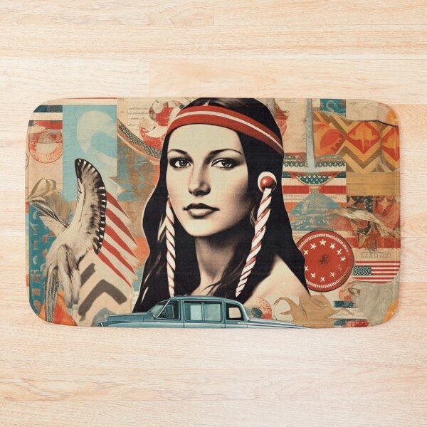 Item preview, America Beauty Retro Vintage Patchwork Collage Pattern of Americana designed and sold by BrandonArtWorld.