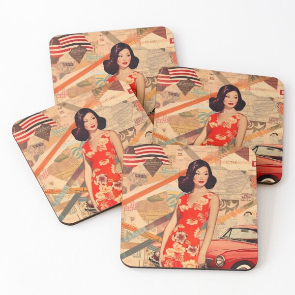 Item preview, America Beauty Retro Vintage Patchwork Collage Pattern of Americana designed and sold by BrandonArtWorld.