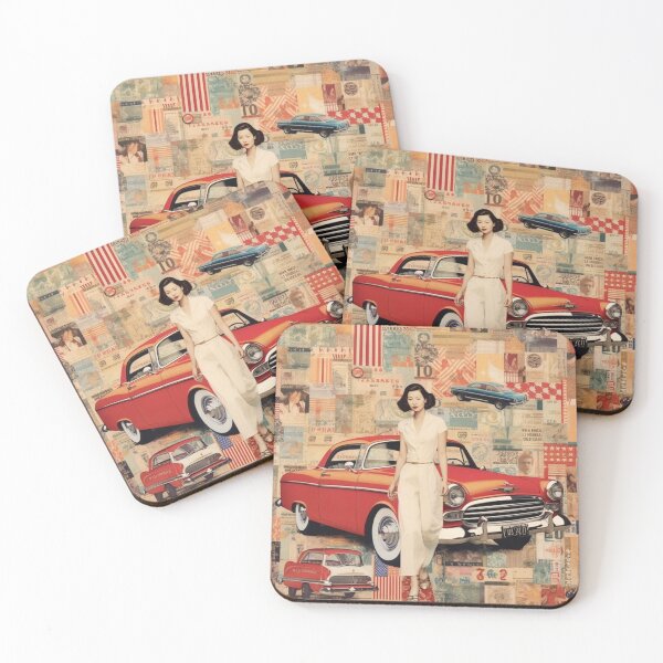 Item preview, America Beauty Retro Vintage Patchwork Collage Pattern of Americana designed and sold by BrandonArtWorld.